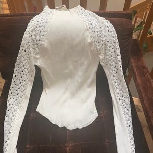 Like new free people mock neck cream top